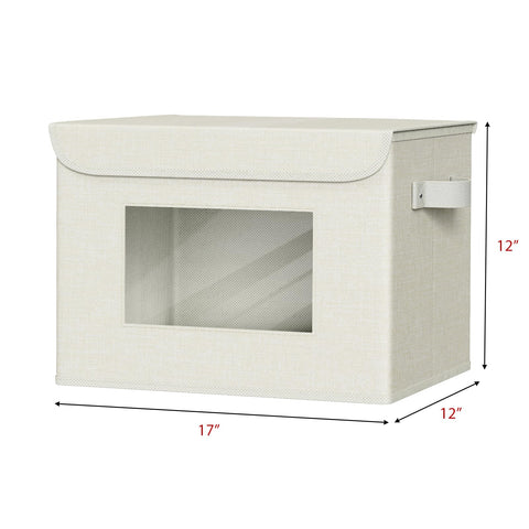Univivi storage box with lids folds flat for easy, tool-free setup.