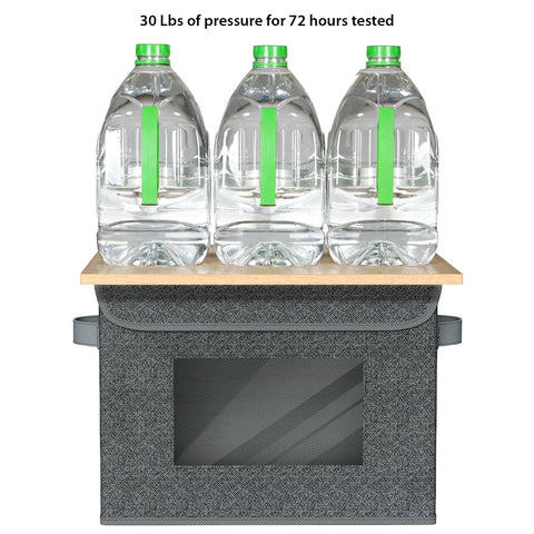Univivi lidded storage boxes stack neatly for space efficiency.