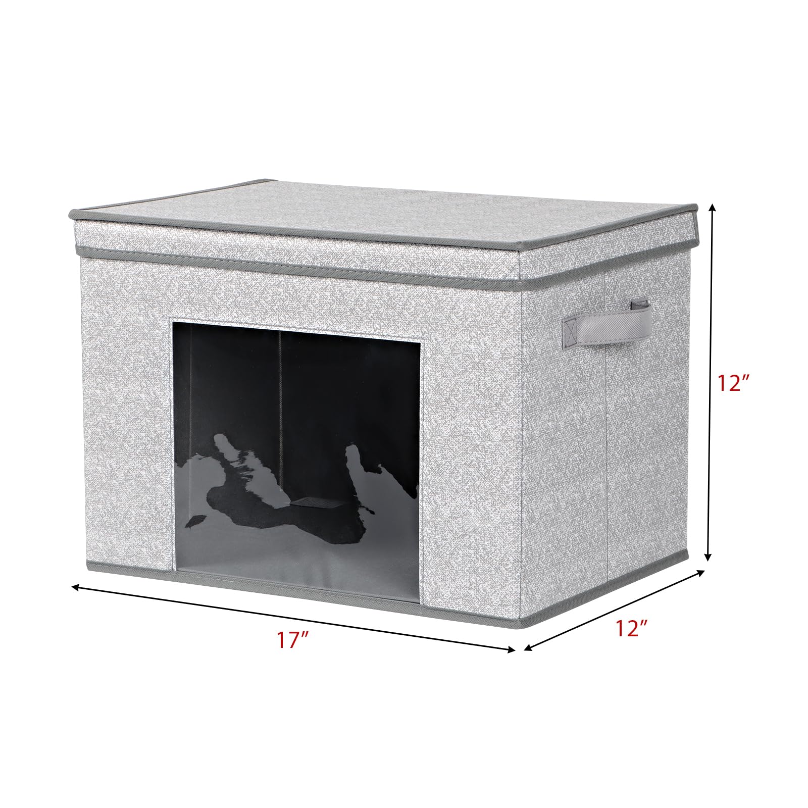 Univivi foldable storage box gray with lid on for dust-free storage.