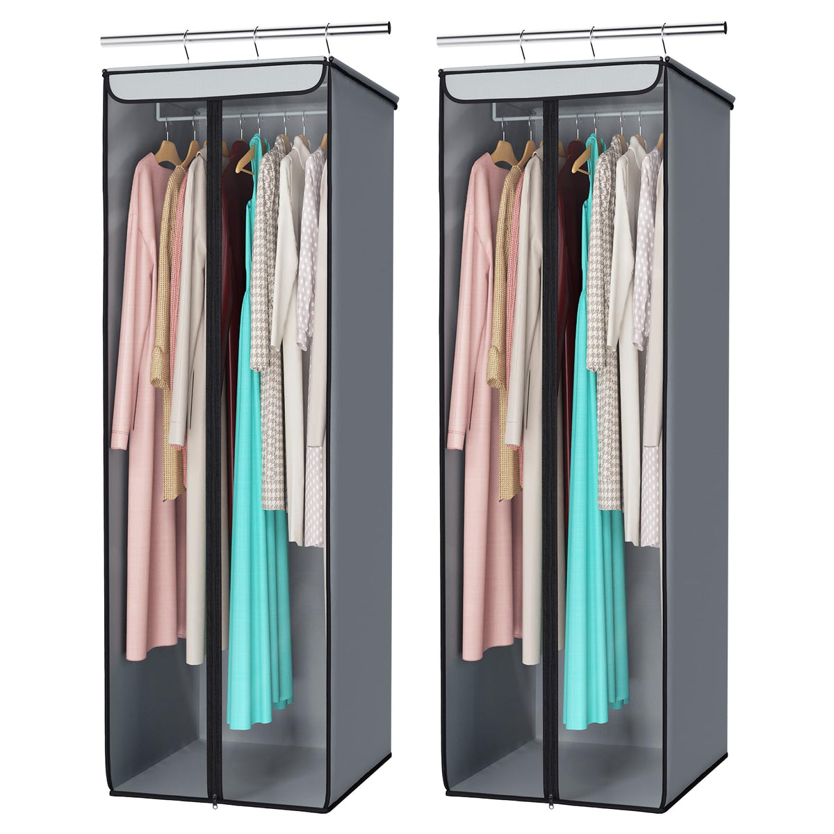 Univivi garment bag 54in with clear window protects and organizes suits and dresses.