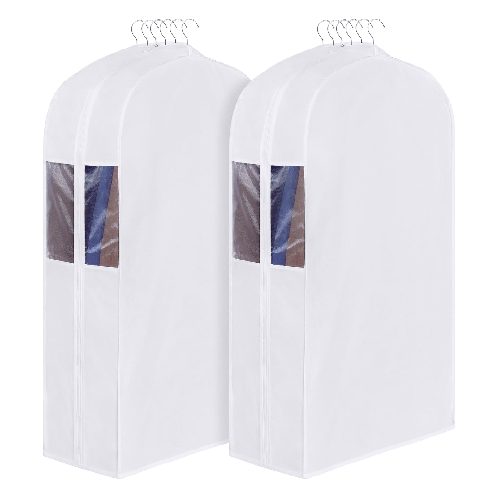 Univivi garment bag with side panel clear window for quick outfit identification