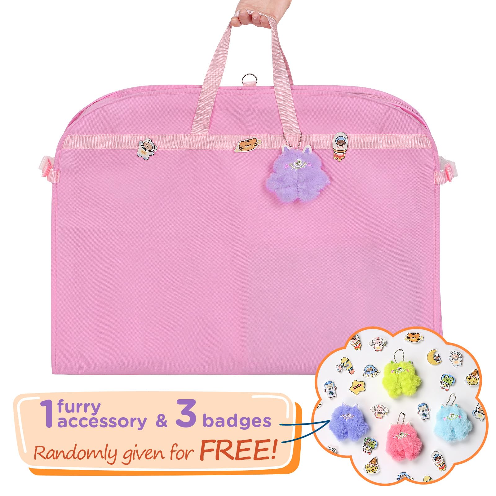 Univivi pink garment bag PVC ID card holder for quick identification