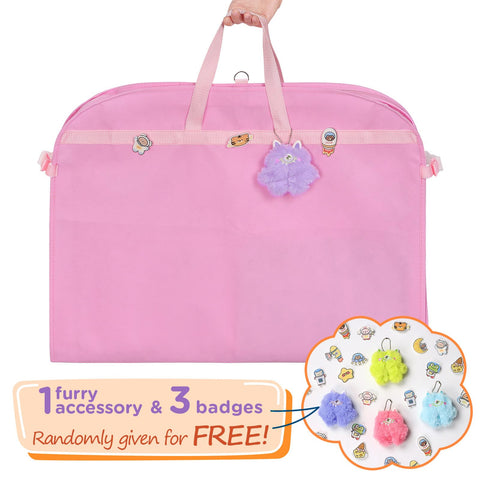 Univivi pink garment bag PVC ID card holder for quick identification