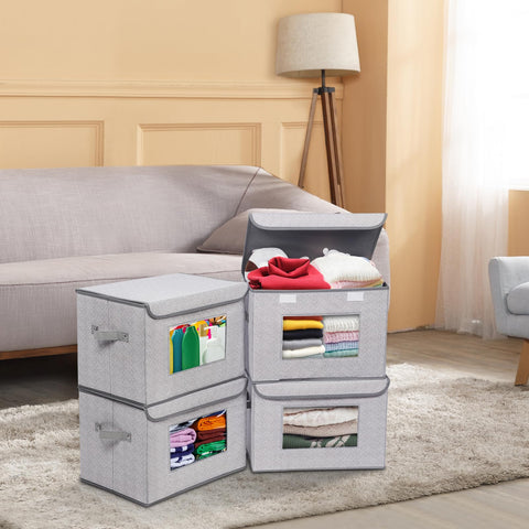 Univivi storage bin with sturdy side handles for easy carry.