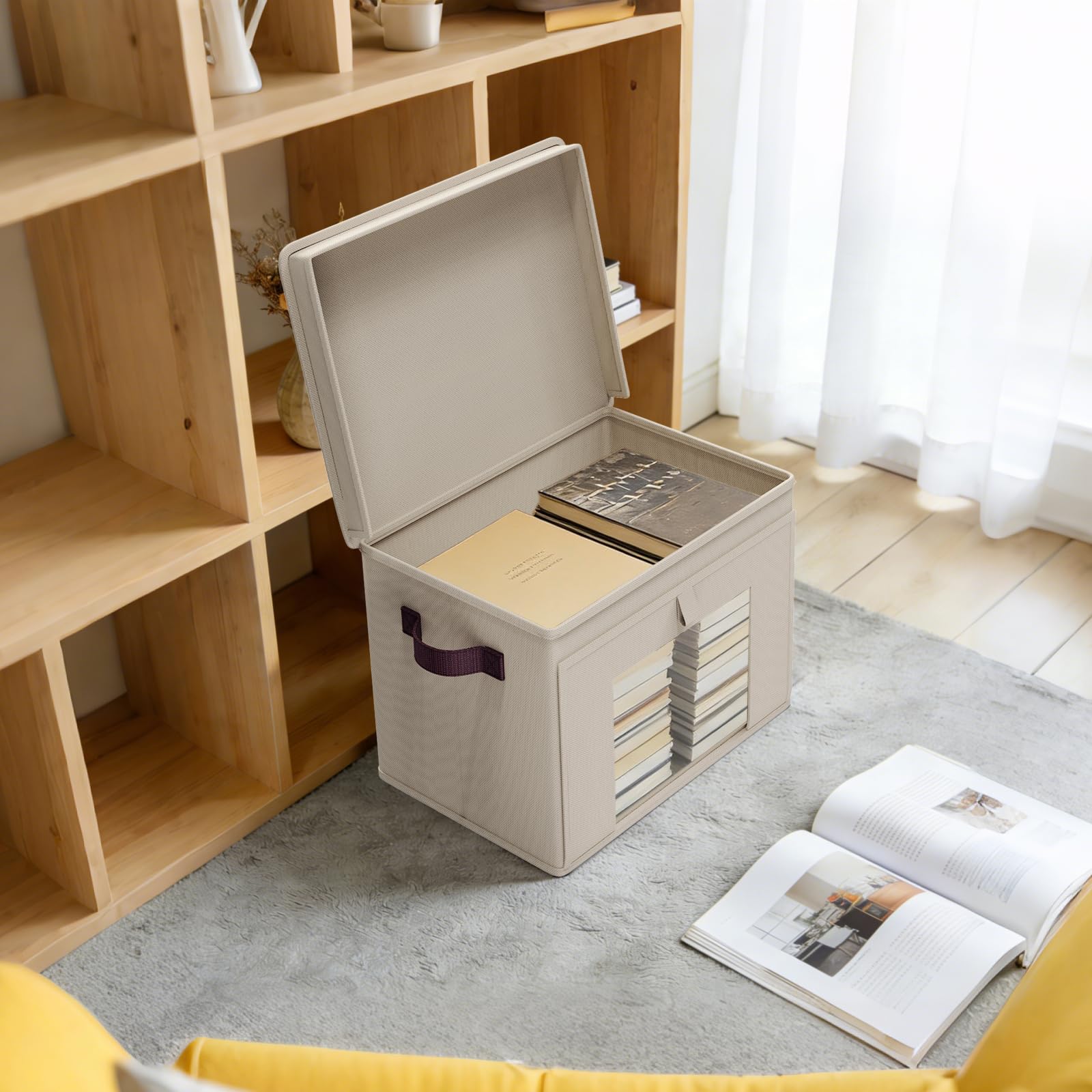 Univivi durable non-woven fabric bins hold heavy loads and keep shape.