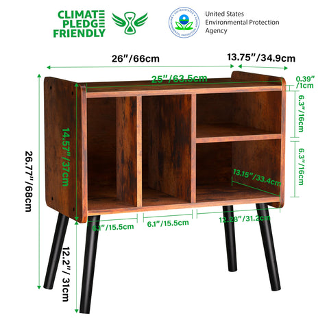UODERS record player table with adjustable shelves for flexible vinyl storage