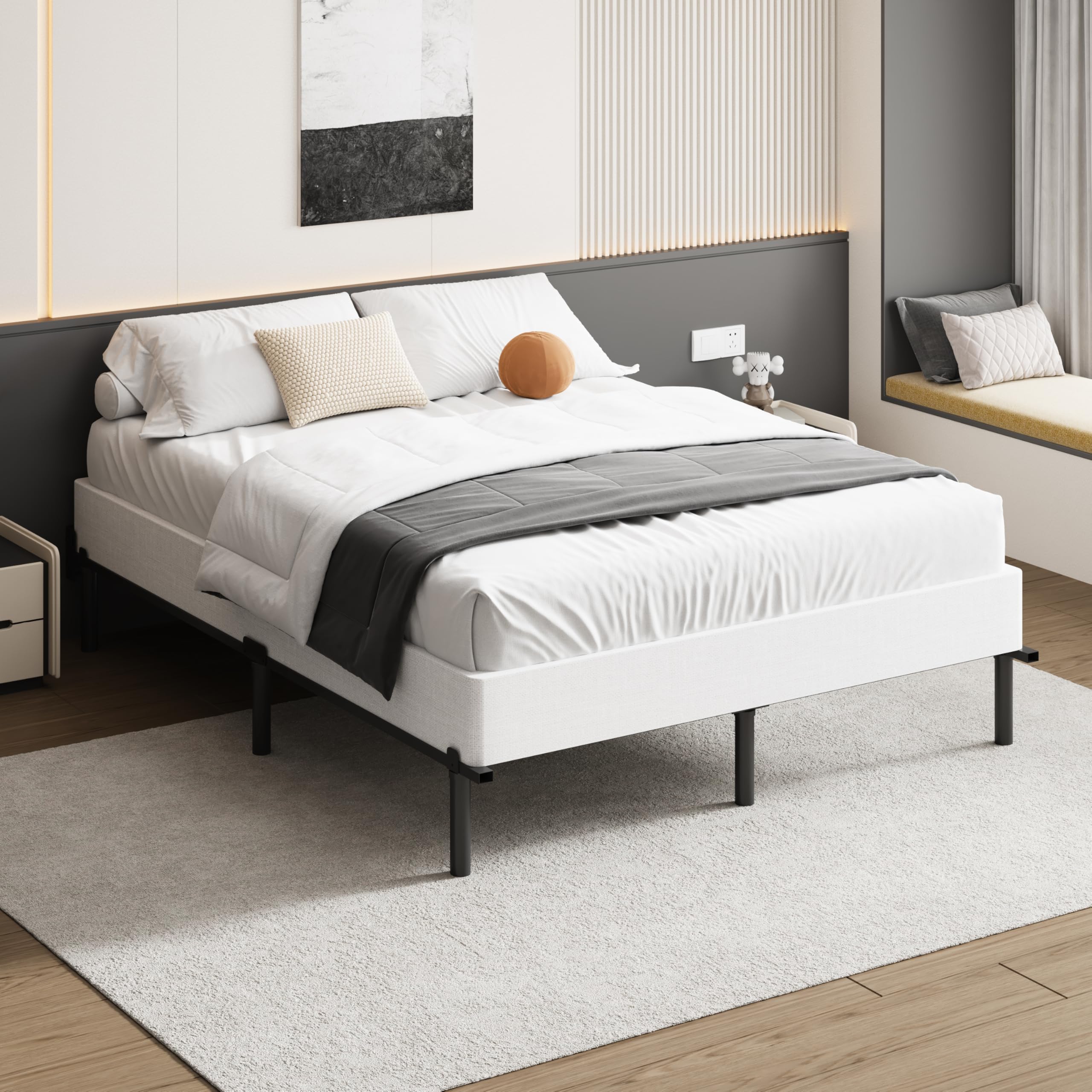 UOMEUR fabric cover adds a clean, finished look to your bed.