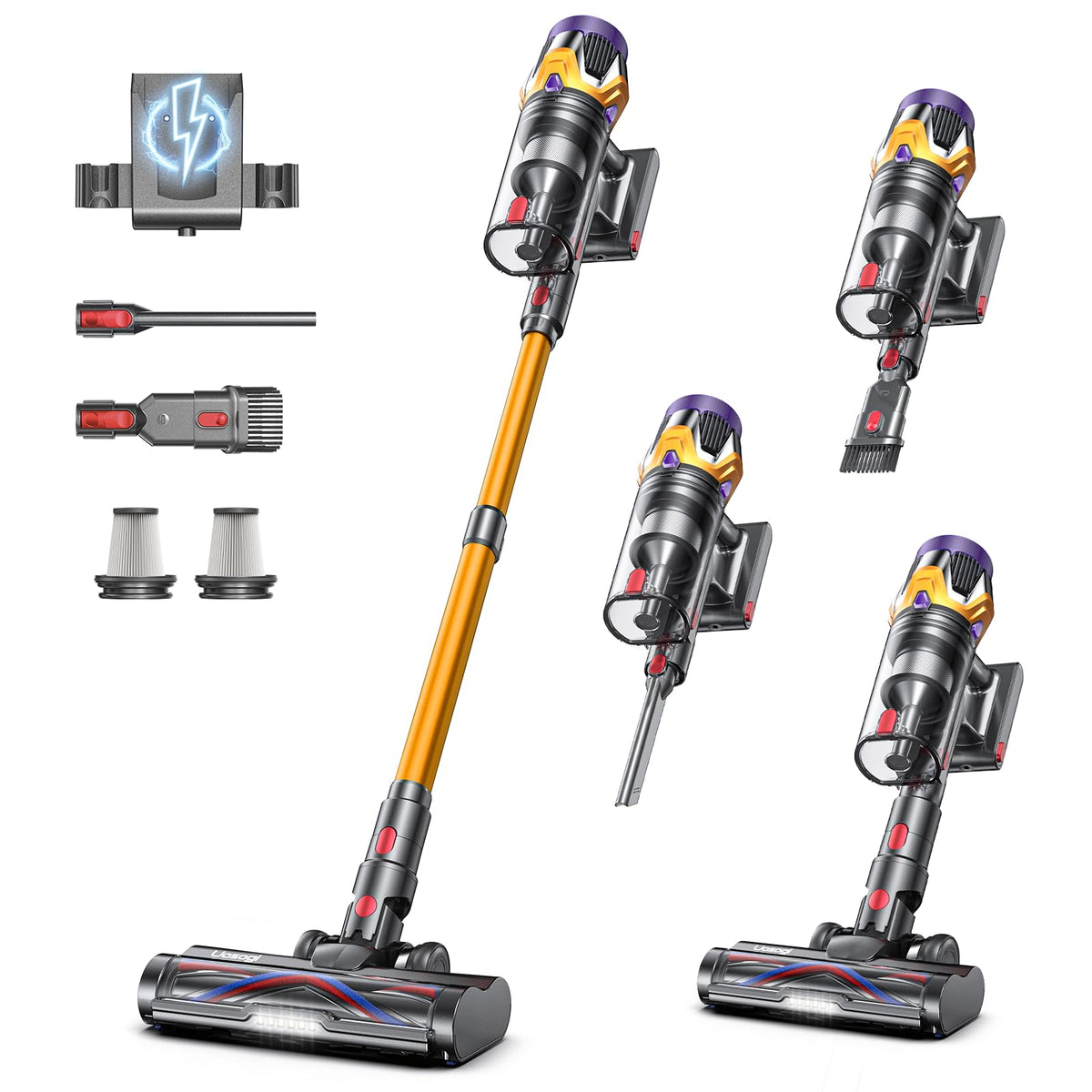 Uosogi cordless vacuum with 55kPa suction for thorough floor cleaning