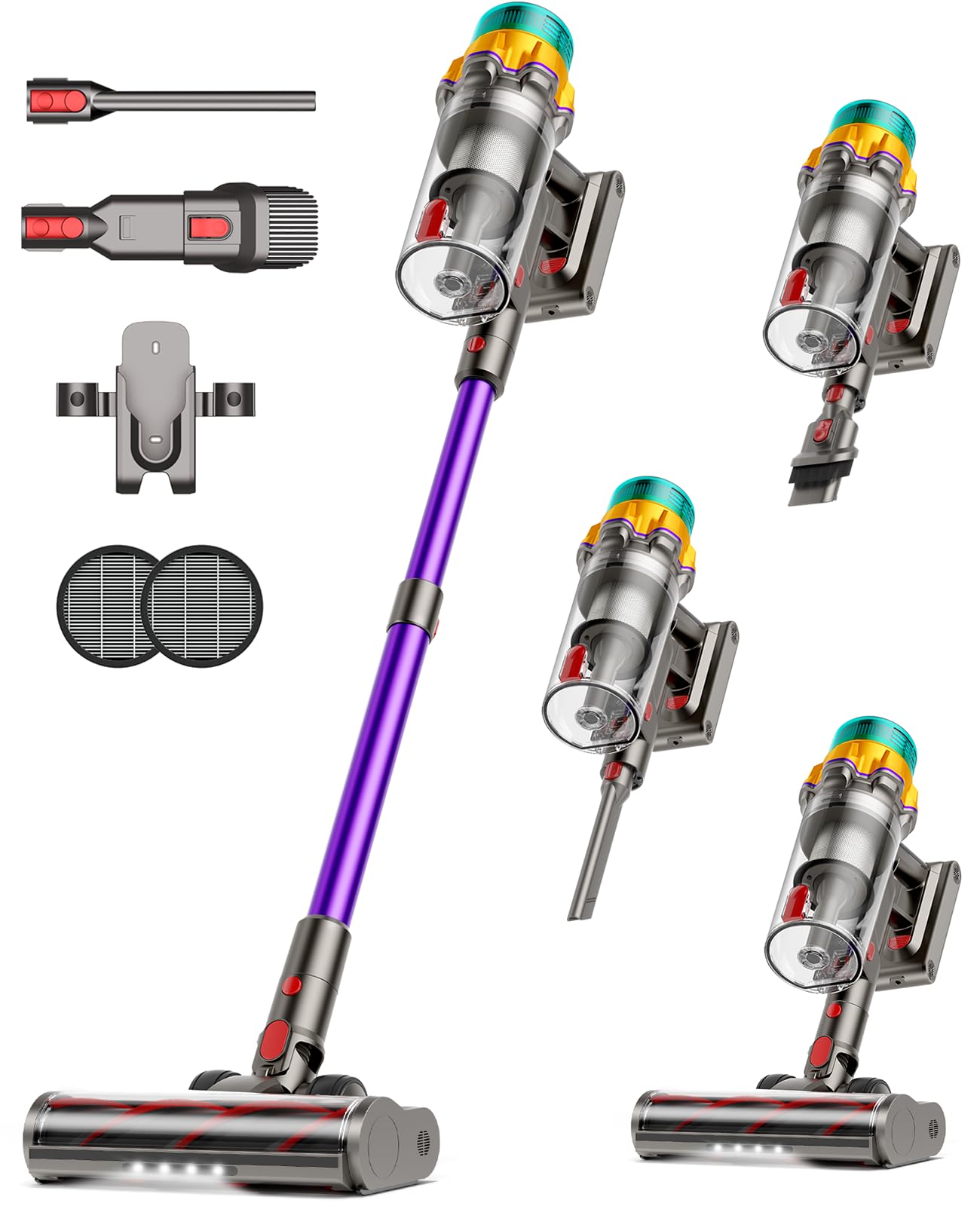 UOTKD cordless vacuum demonstrates strong 55kPa suction on floors.