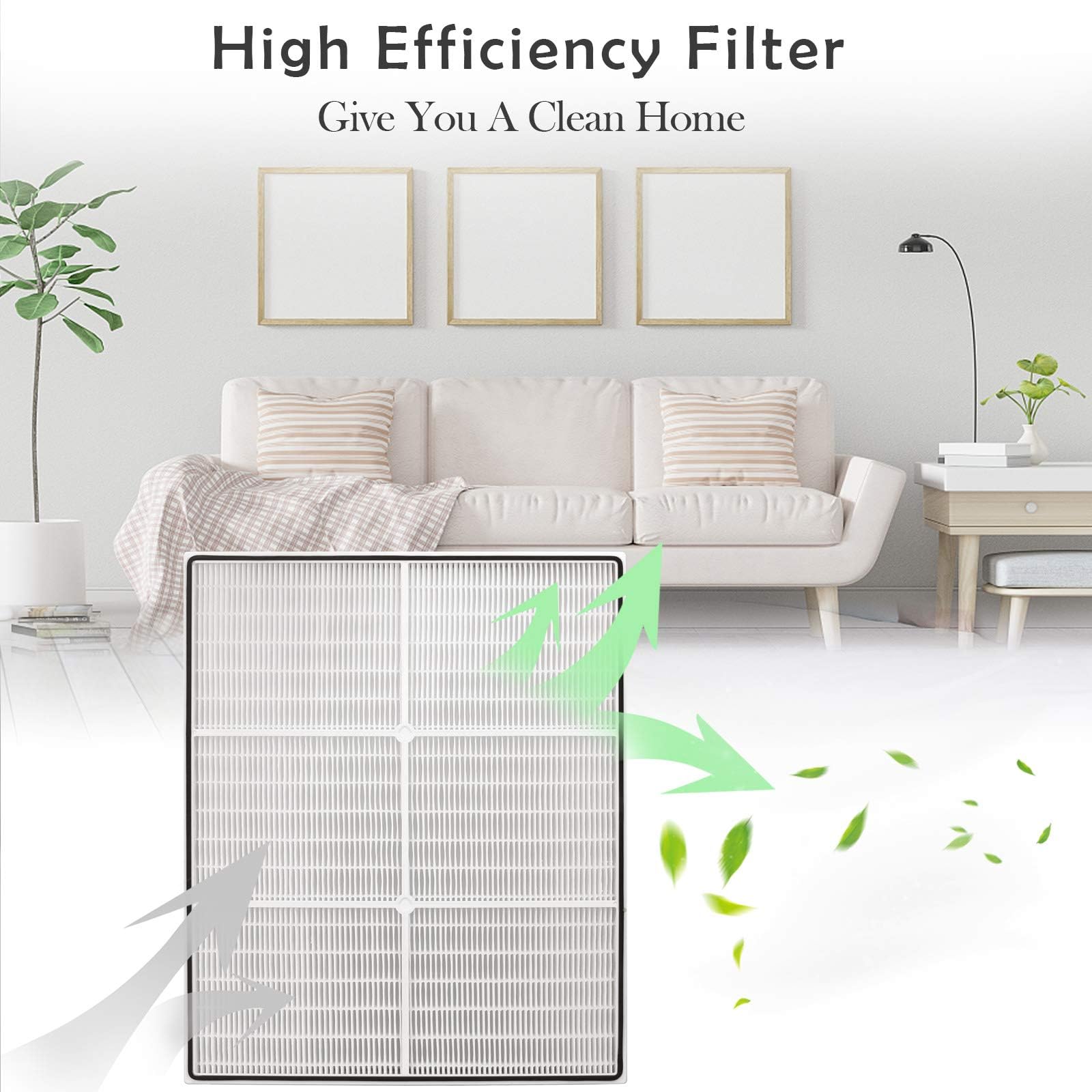 UOUOLONUN living room purifier setup demonstrates cleaner air in action.