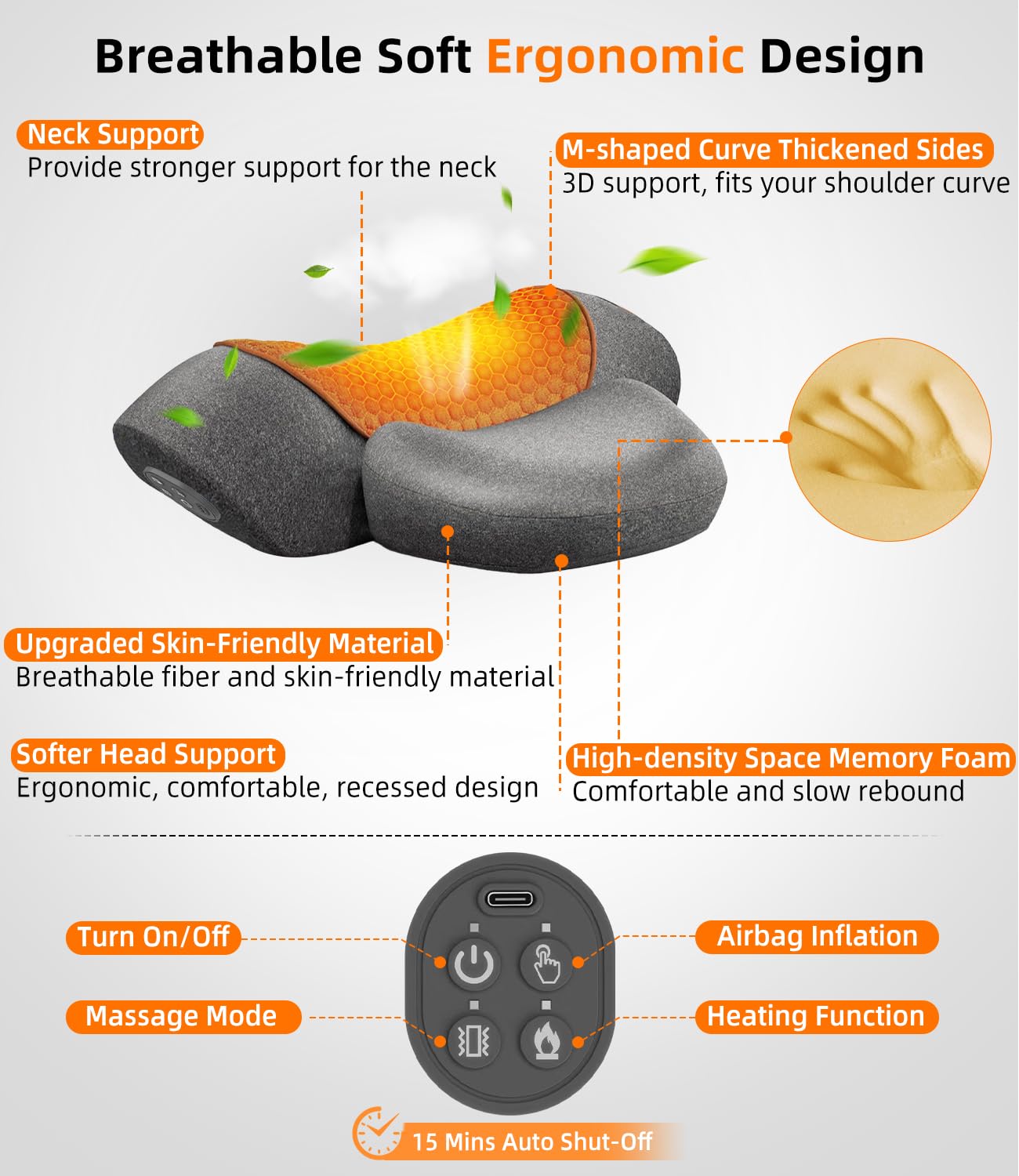 Upalled memory foam core with breathable mesh.