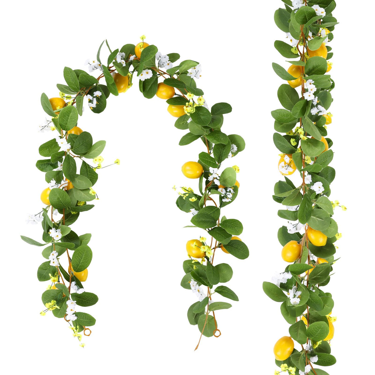 U'Artlines lemon garland 11ft two-piece set for versatile decor