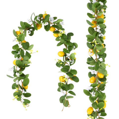 U'Artlines lemon garland 11ft two-piece set for versatile decor