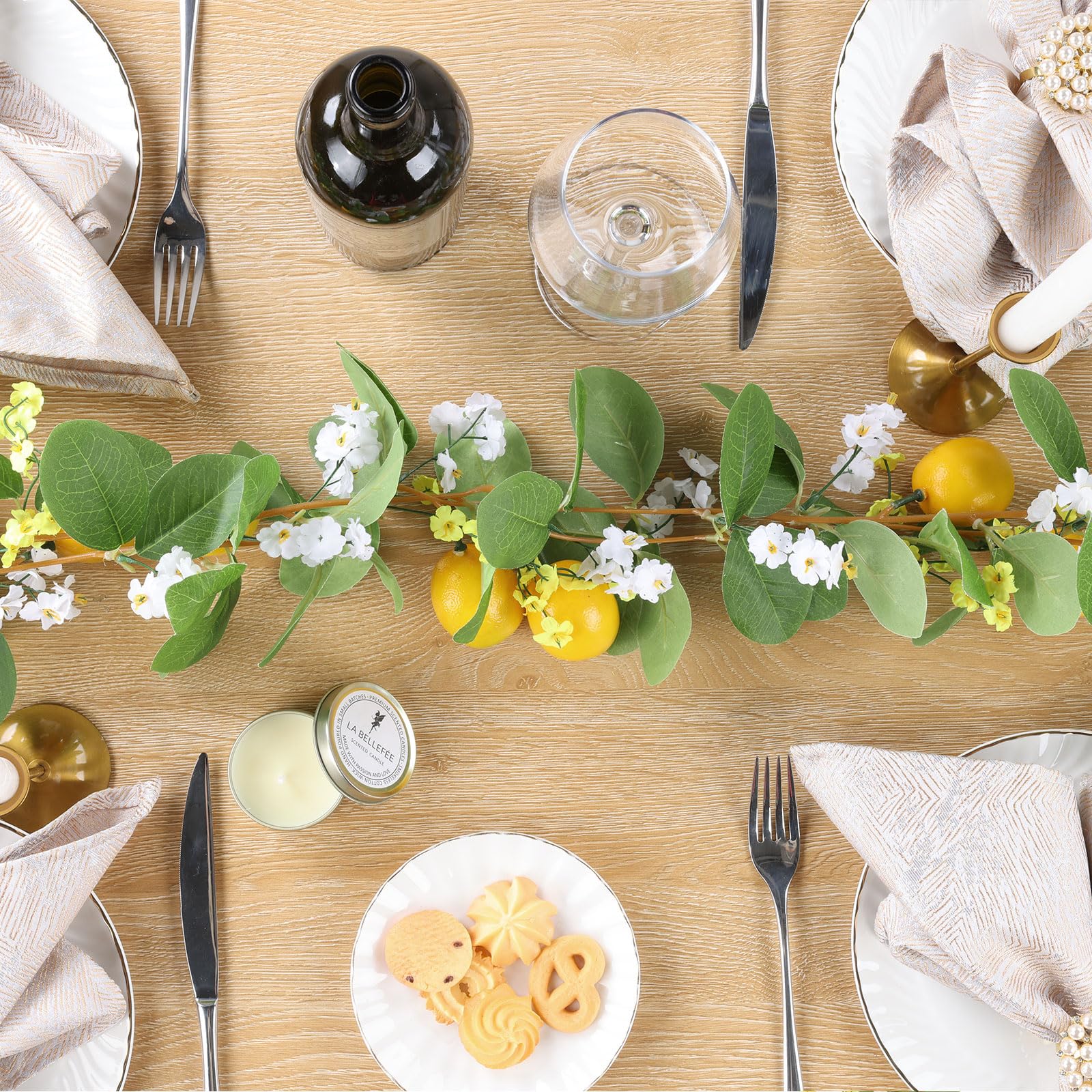 U'Artlines lemon garland door-mantel drape for season-ready entrances