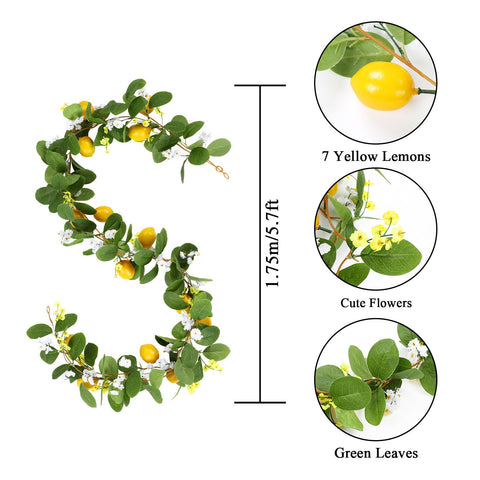U'Artlines lemon garland wall decor for bright accent walls