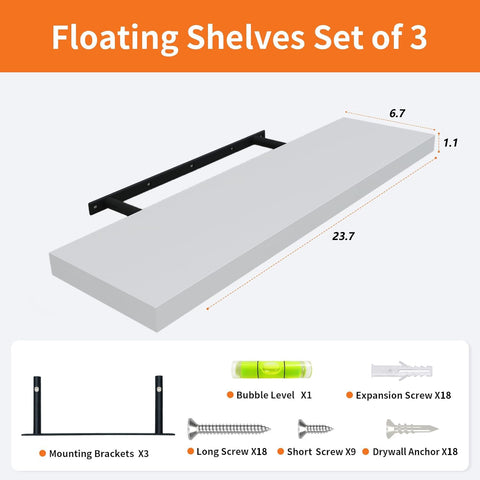 Upassion floating shelves side profile showing clean lines and sturdy support.