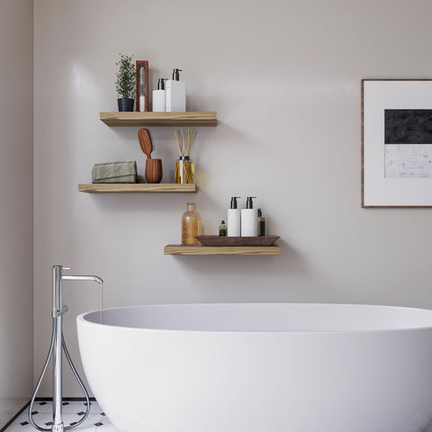 Upassion wall shelves sturdy construction with hidden brackets