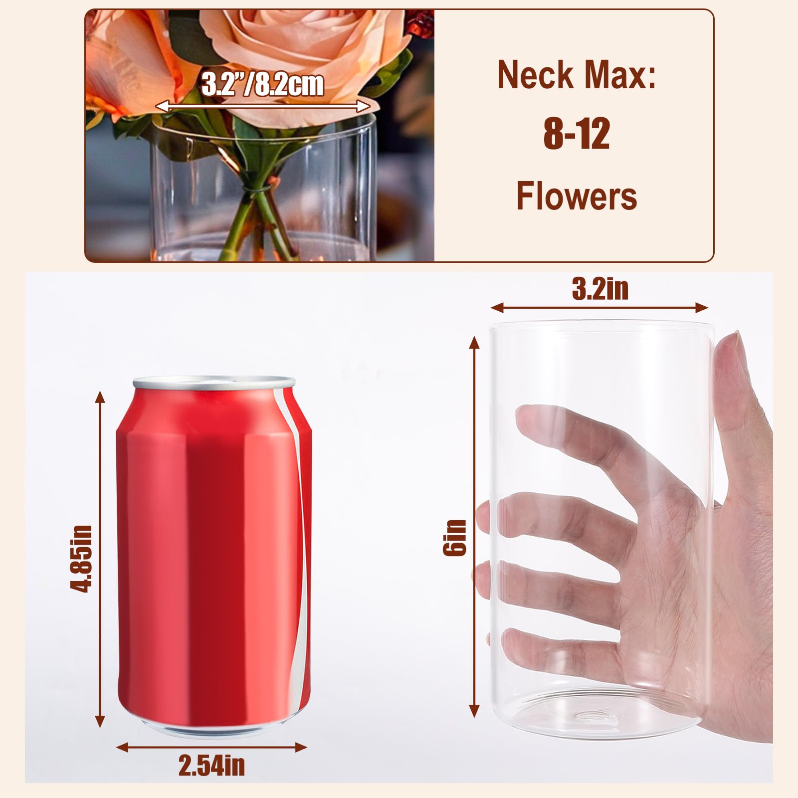 UPBUD 12-pack clear vases for wedding table decor.