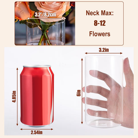 UPBUD 12-pack clear vases for wedding table decor.