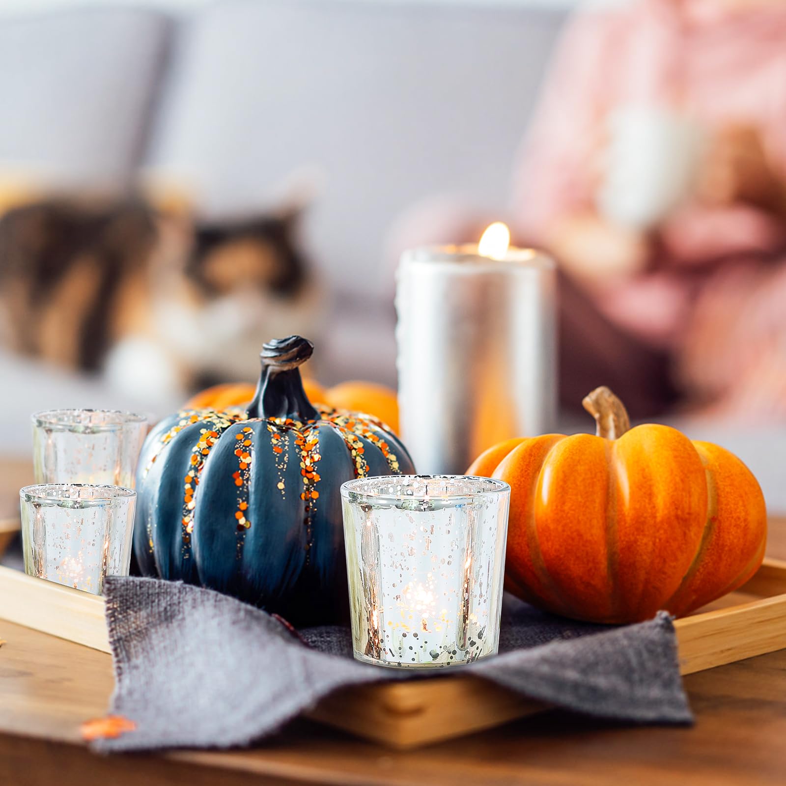 UPBUD durable glass votive holders resist overheating during use