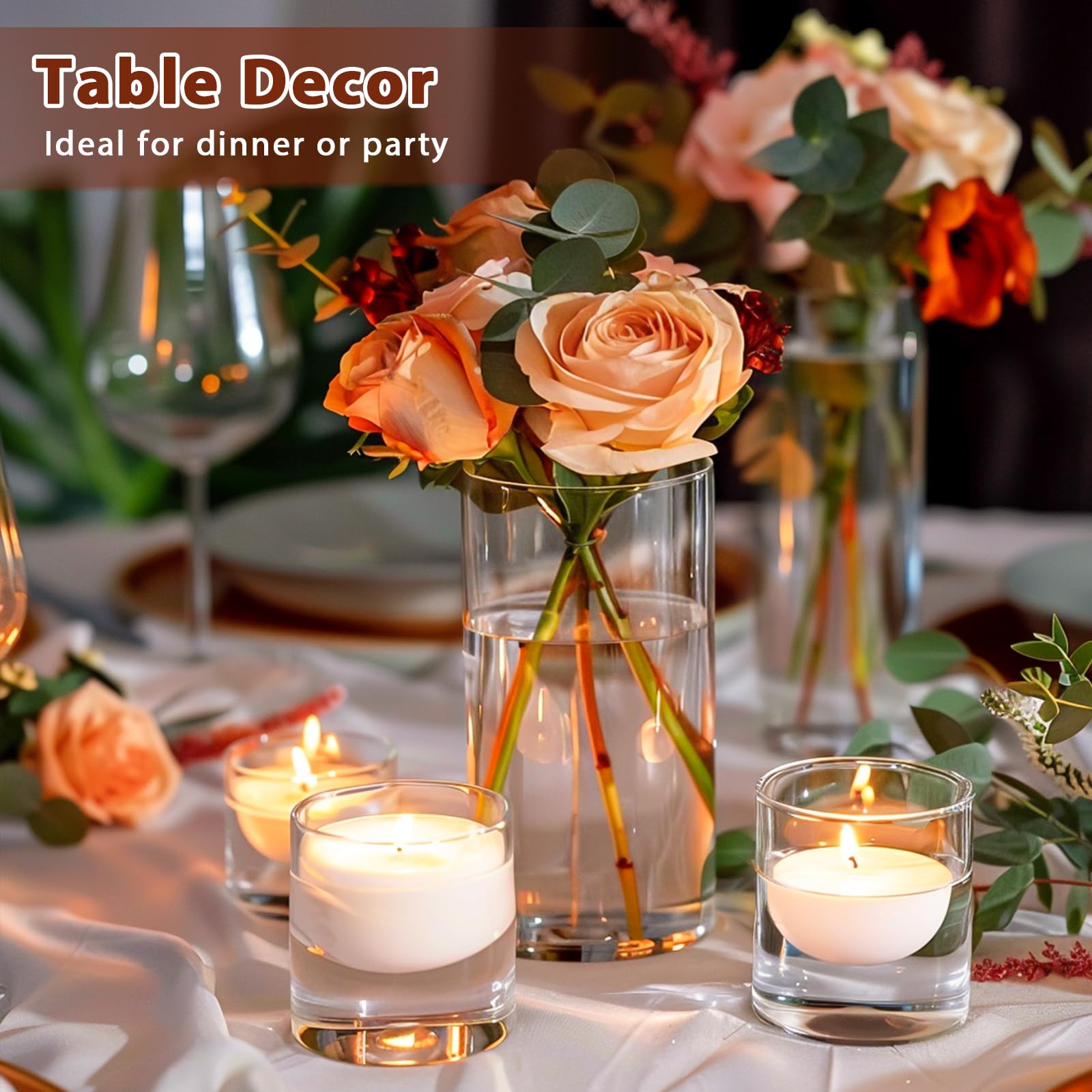 UPBUD floating candle vases create ambient table displays.