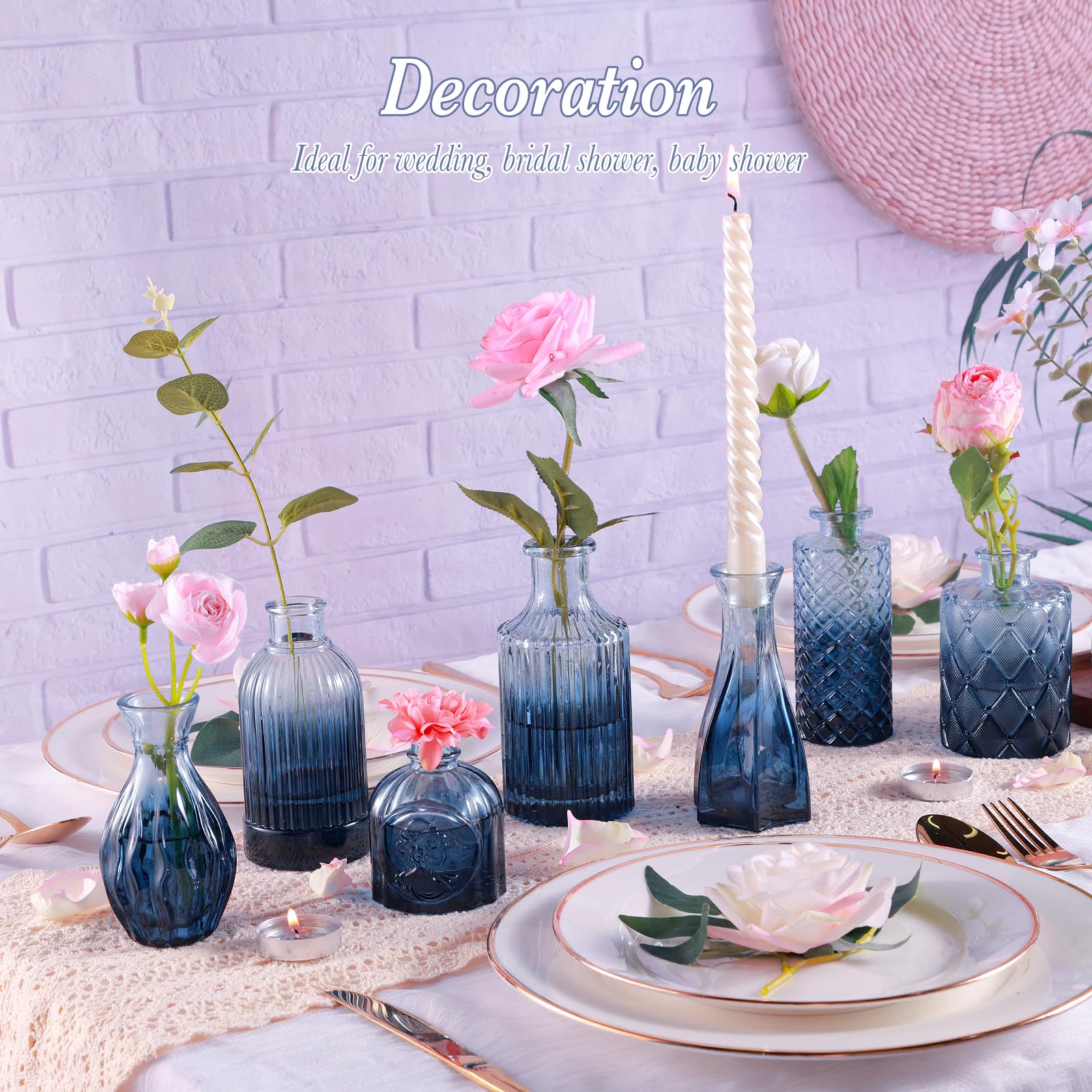 UPBUD small glass vases offer varied sizes for layered centerpieces.