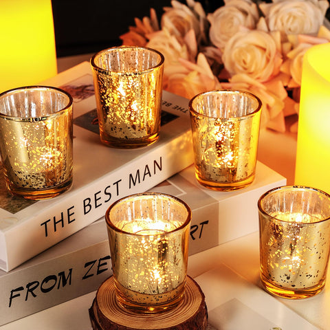 UPBUD sparkling mercury glass reflects soft glow for intimate tables