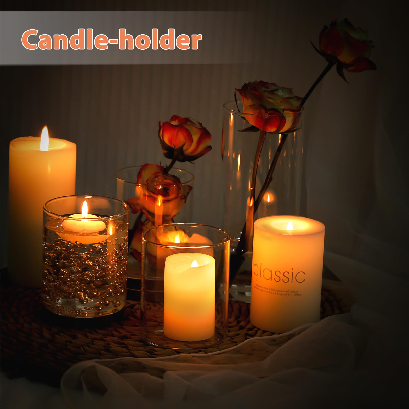 UPBUD table decor ideas with clear cylinder vases for events.