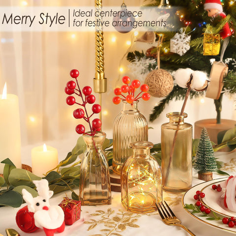 UPBUD varied-size amber bud vases provide layered table-scapes for events.