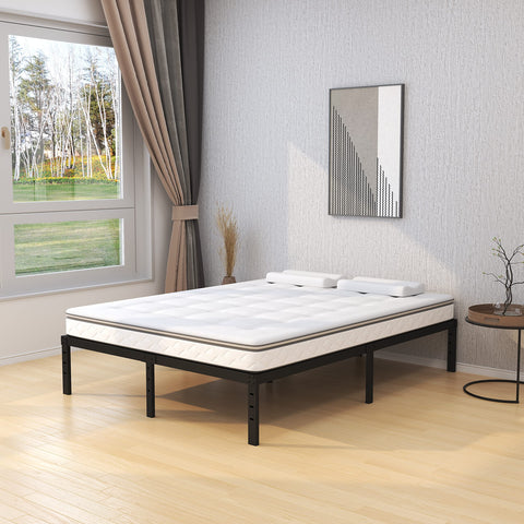 Upcanso bed frame compatible with headboard and footboard for customization