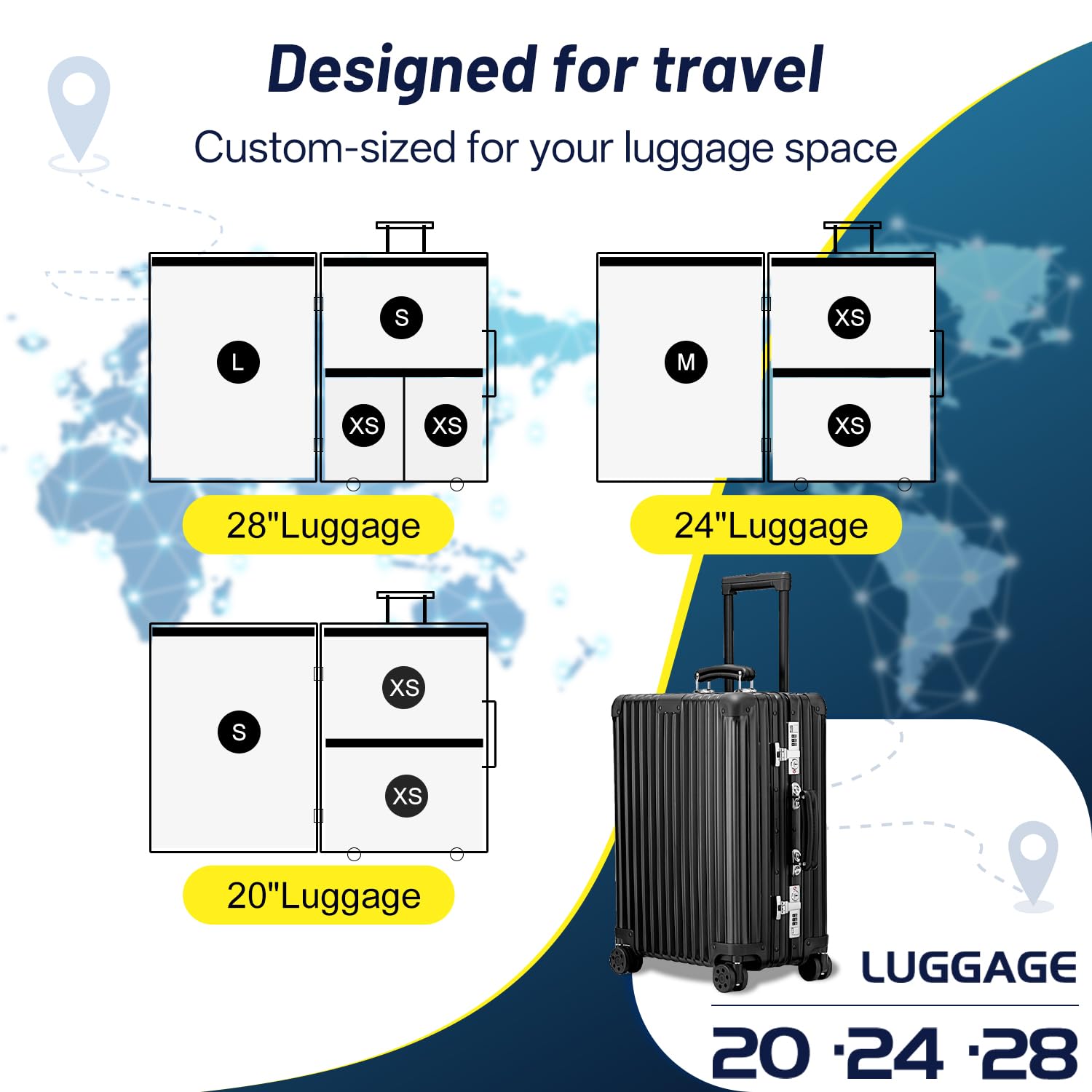 UPGOGO cruise packing kit keeps outfits neatly compressed and accessible