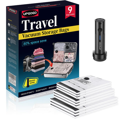 UPGOGO travel vacuum bags ready for compact cruise luggage packing