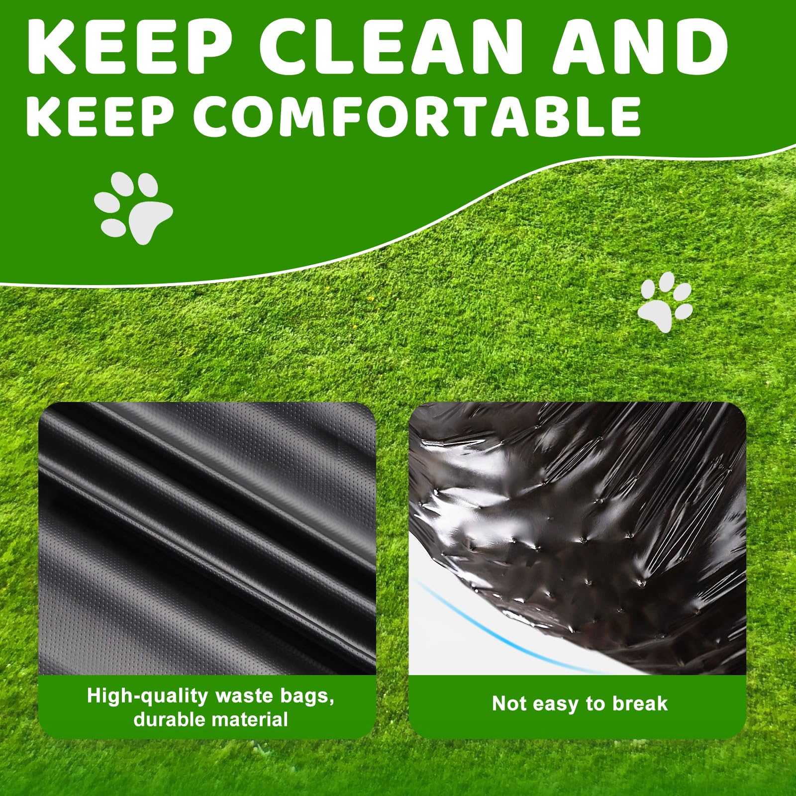 Uppcasir can includes 100 durable bags for easy cleanup.