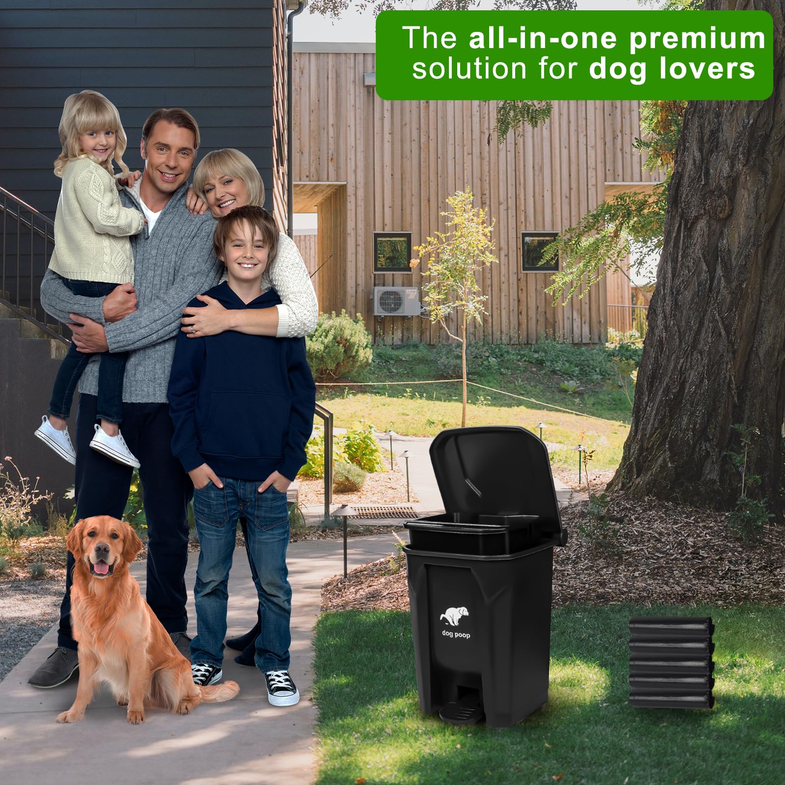Uppcasir versatile dog waste can for indoor and outdoor use.