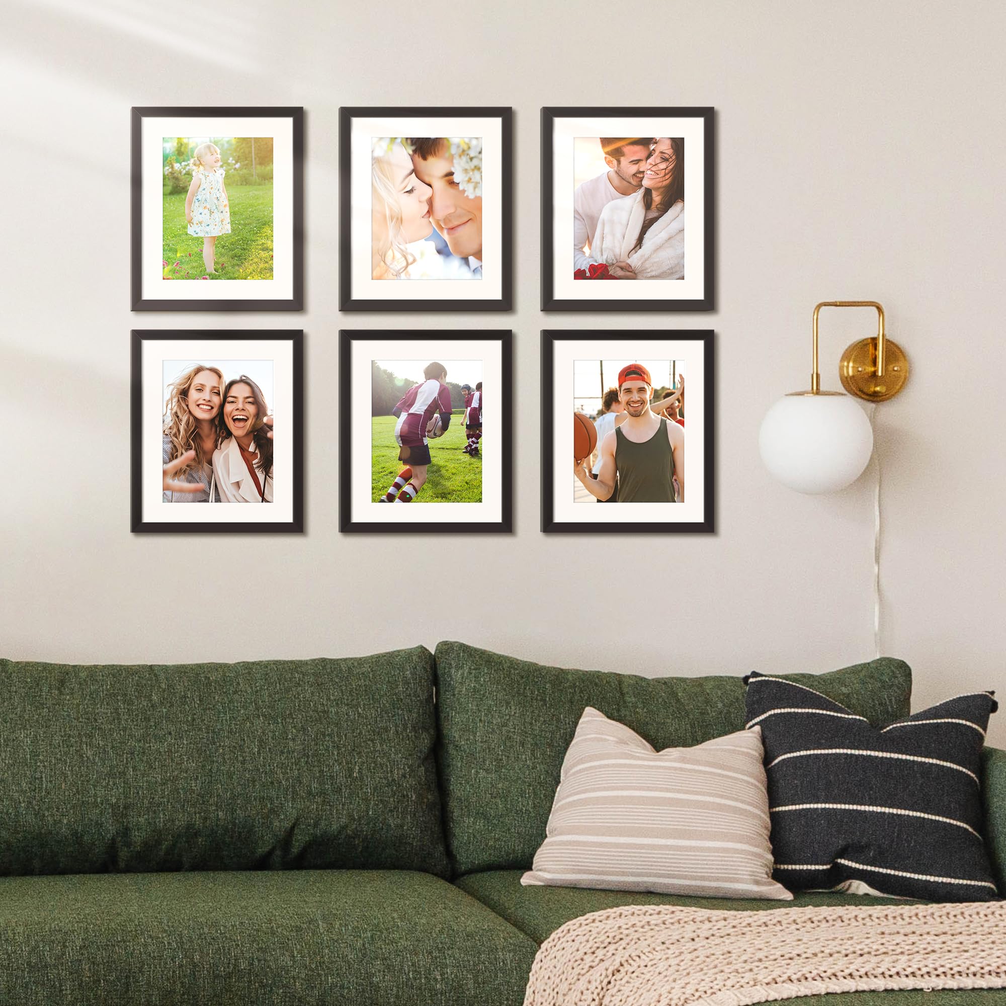 upsimples 10x12 picture-frame-set-5 black mat opening detail ensures secure photo placement.