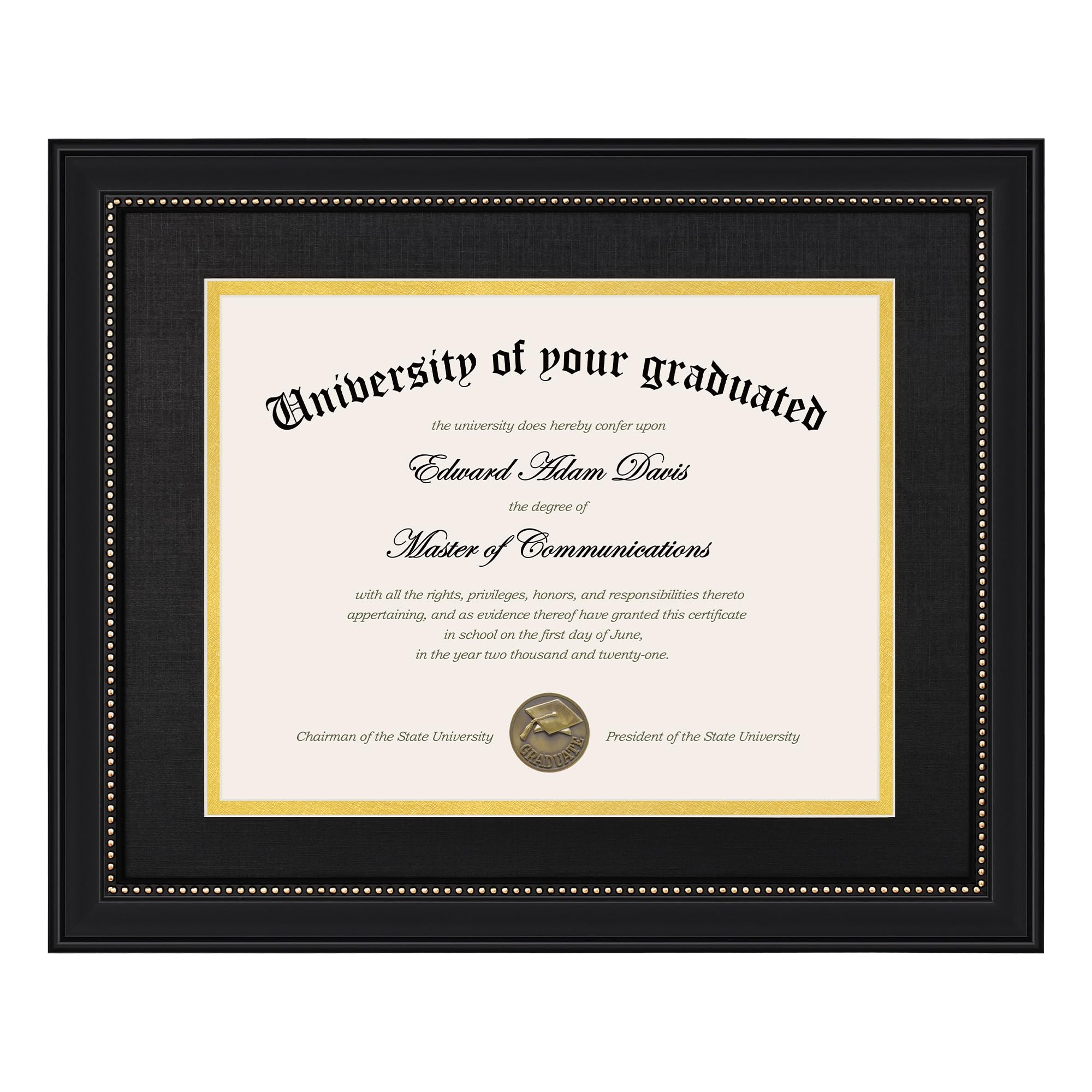 upsimples 11x14 frame with HD glass shows diplomas with crystal clarity