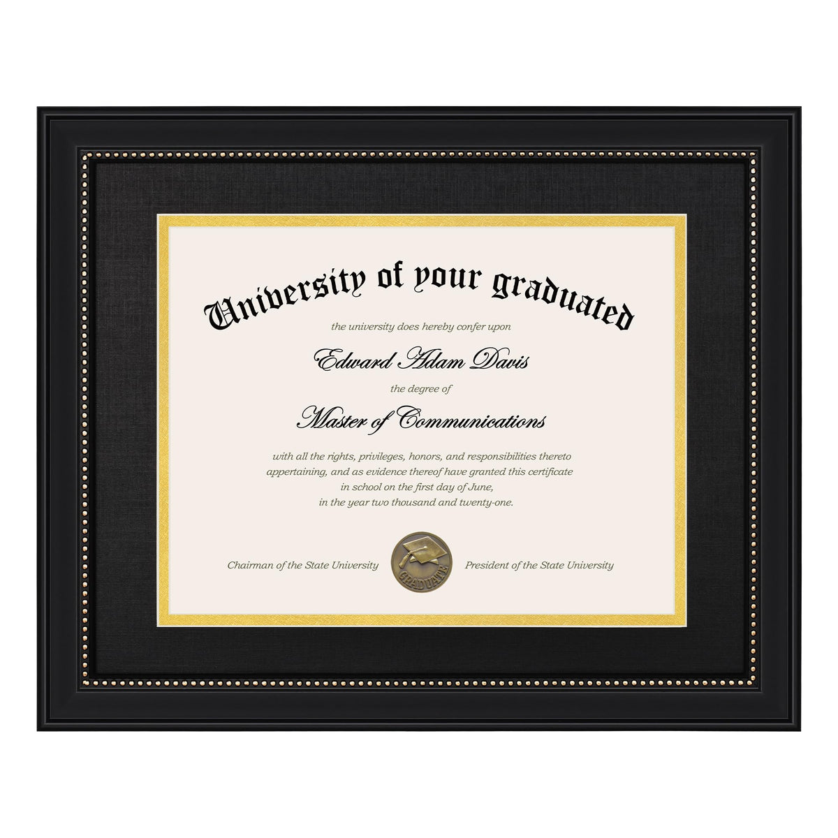 upsimples 11x14 frame with HD glass shows diplomas with crystal clarity