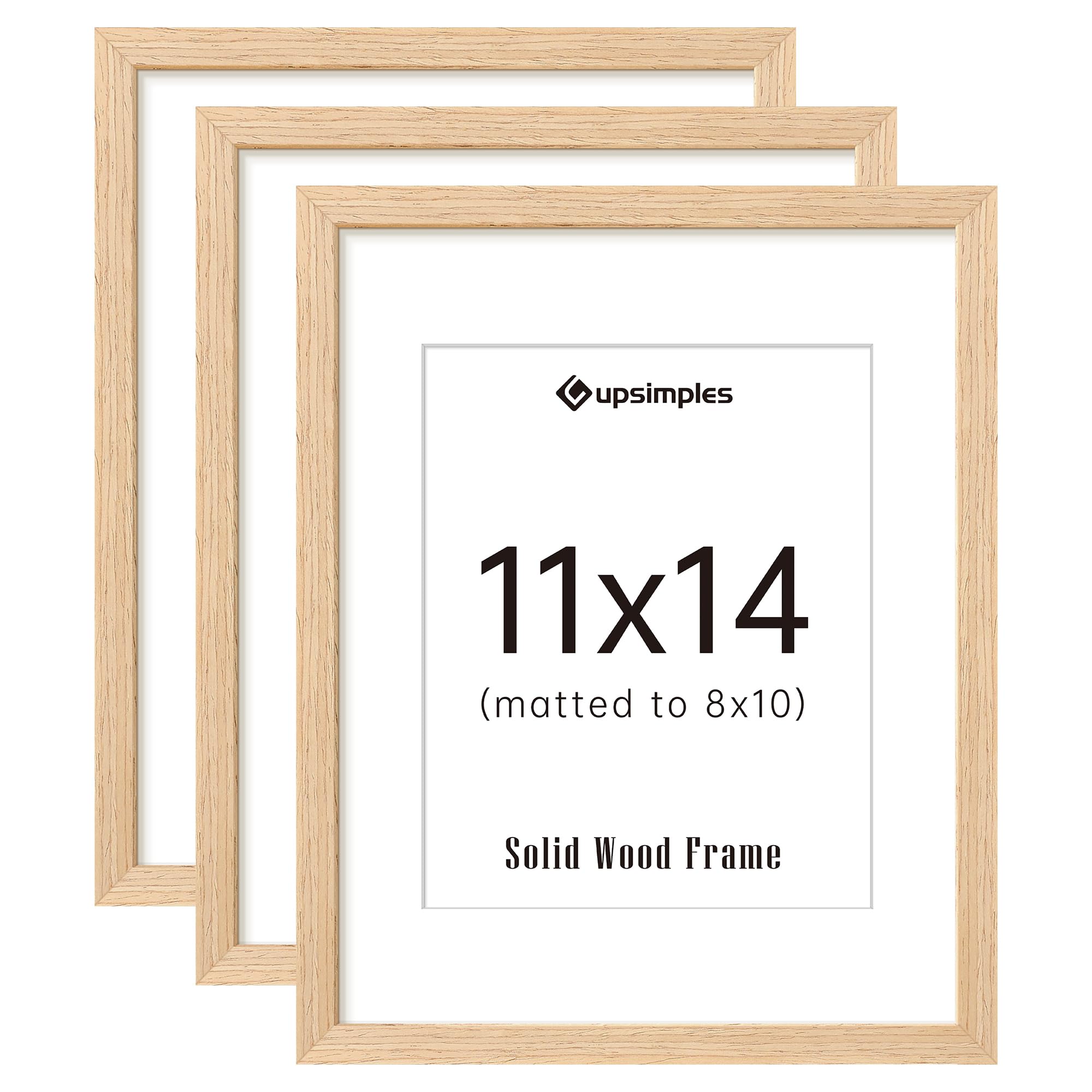 Upsimples 11x14 natural wood frame set for easy wall display and lasting keepsakes.
