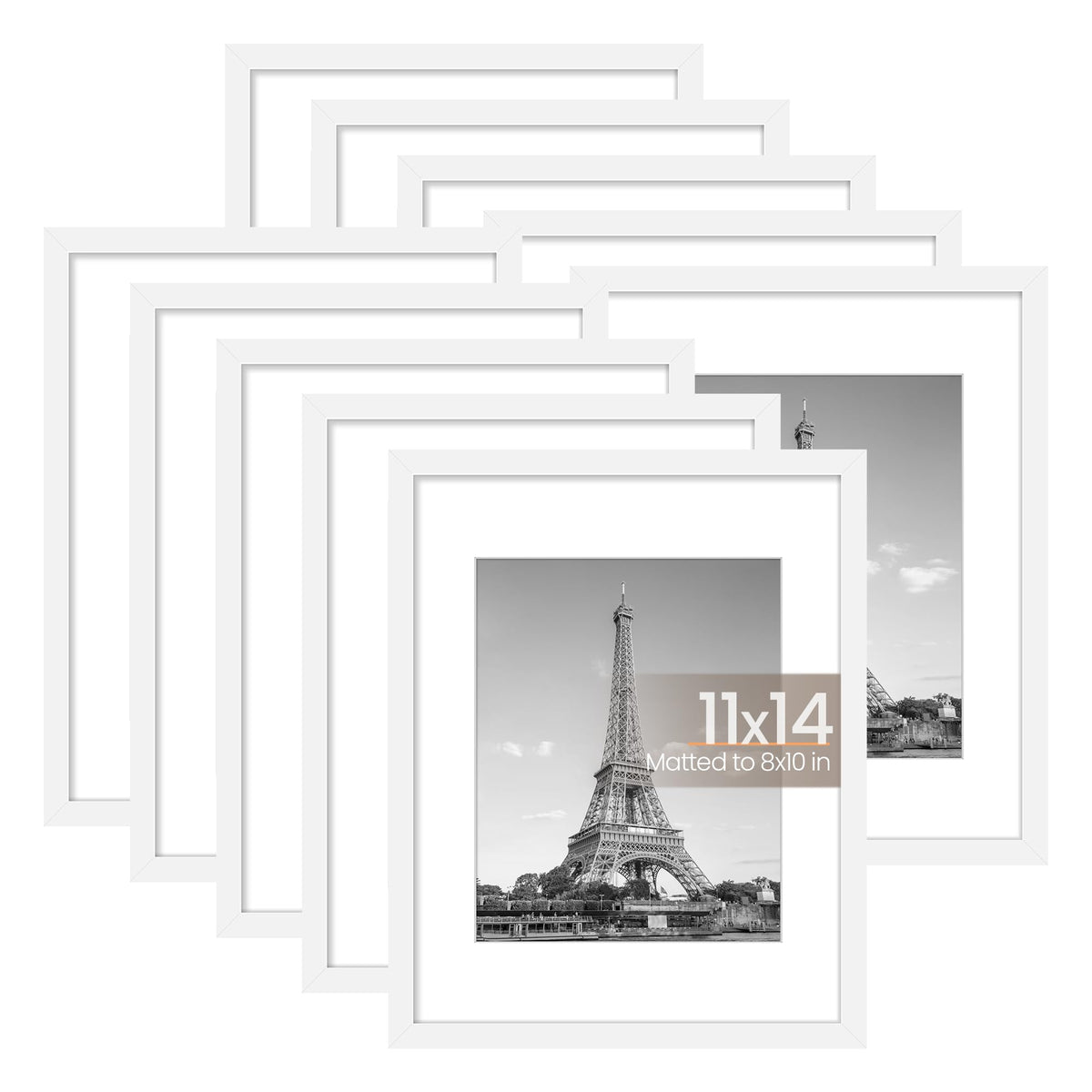 upsimples 11x14 picture frame set of ten for wall display with white finish