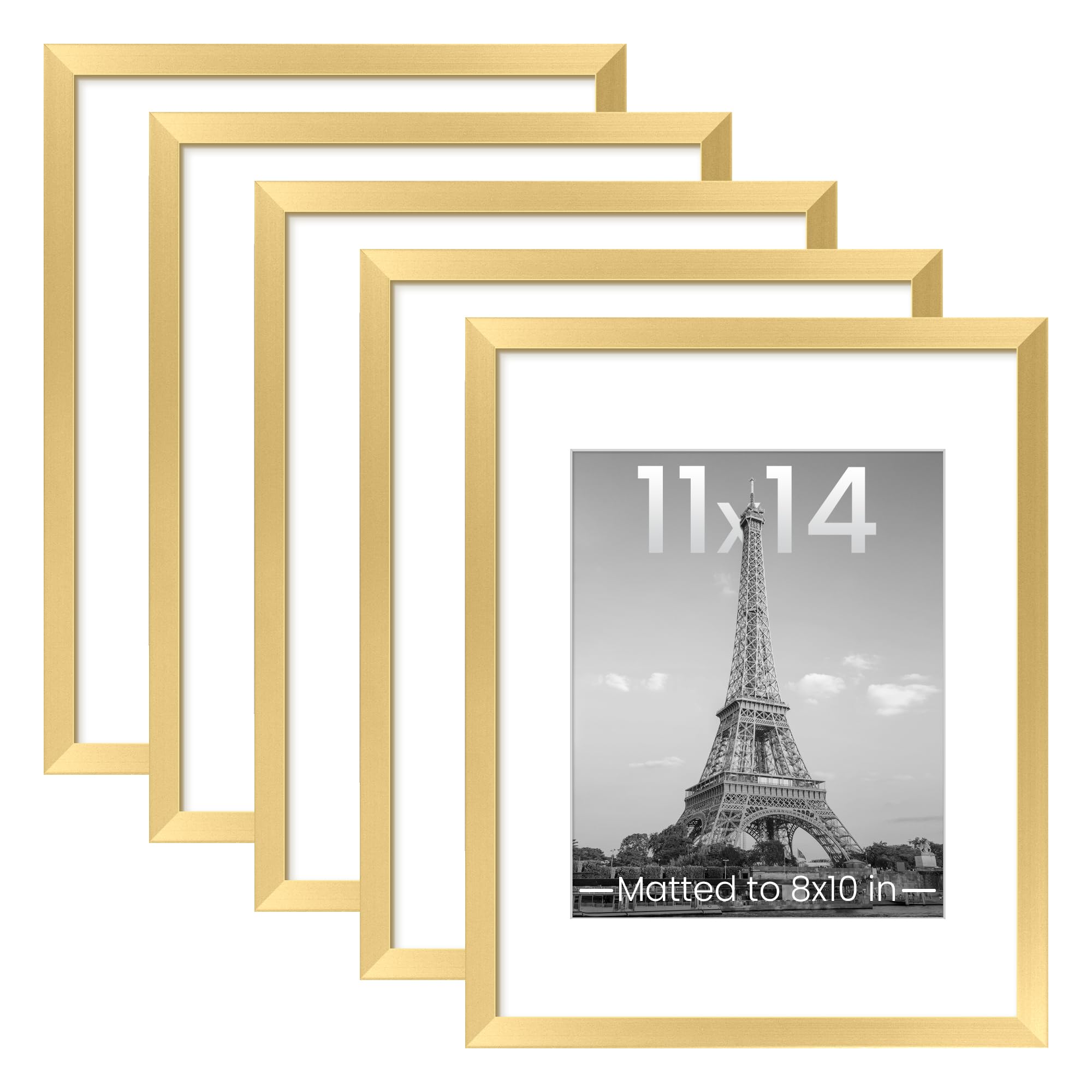 Upsimples 11x14 gold frame set front view for a cohesive wall gallery