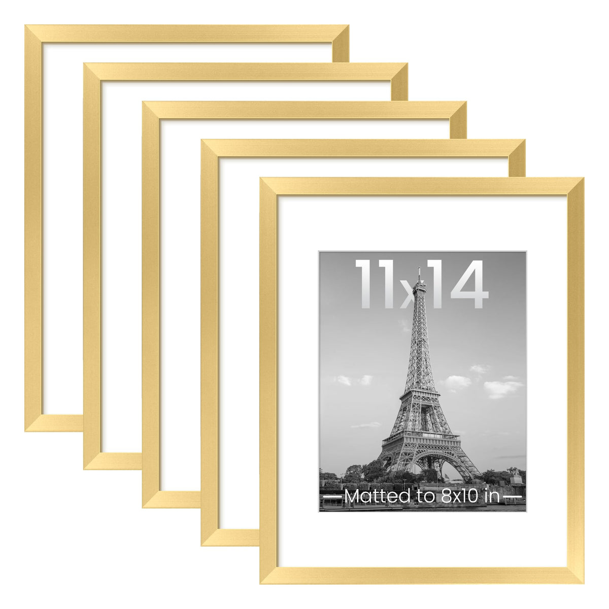 Upsimples 11x14 gold frame set front view for a cohesive wall gallery