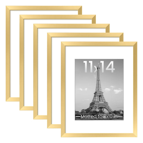 Upsimples 11x14 gold frame set front view for a cohesive wall gallery