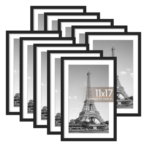 upsimples 11x17 frame set mounted on a wall creating a clean photo gallery