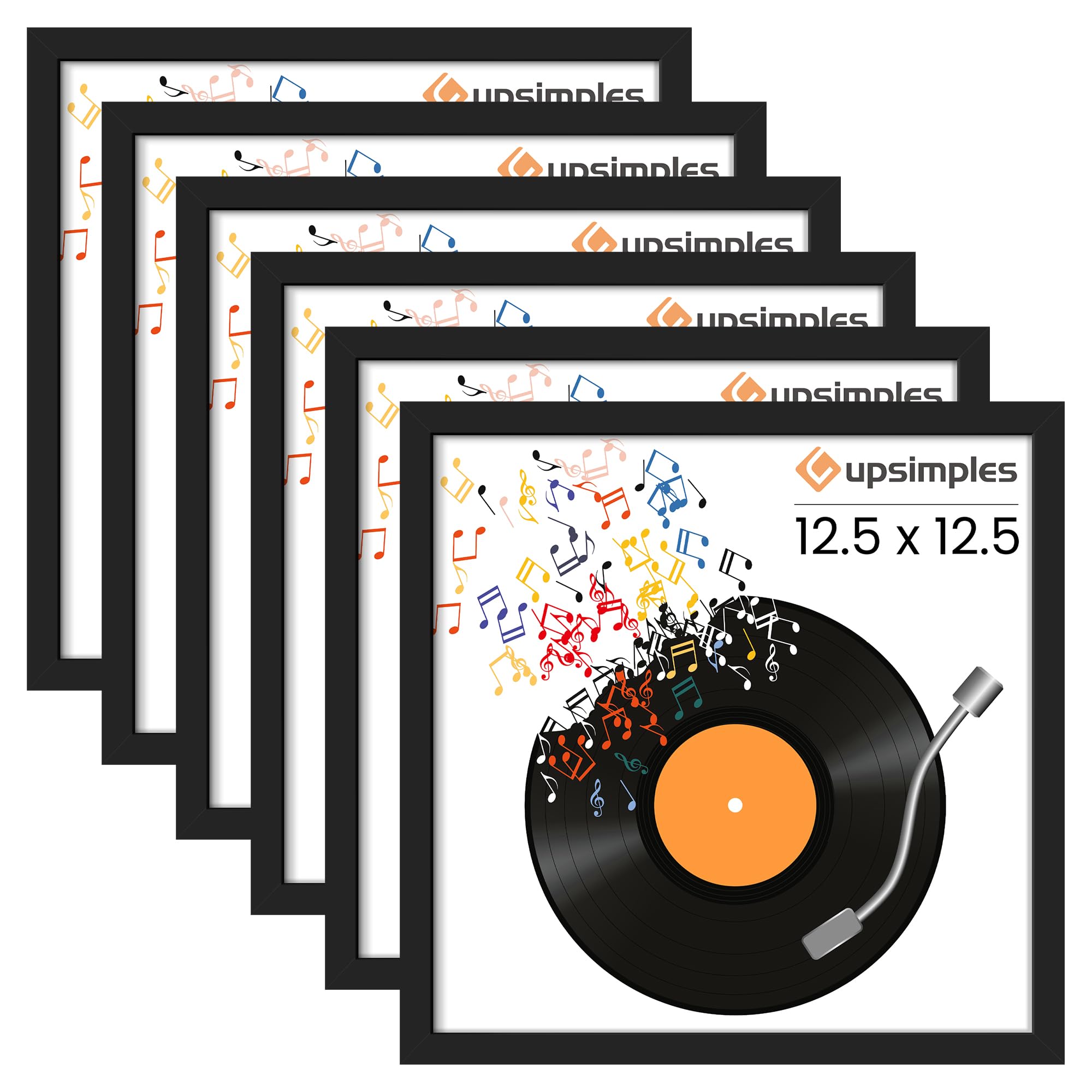 upsimples 12.5x12.5 record frame front view for a clean vinyl display