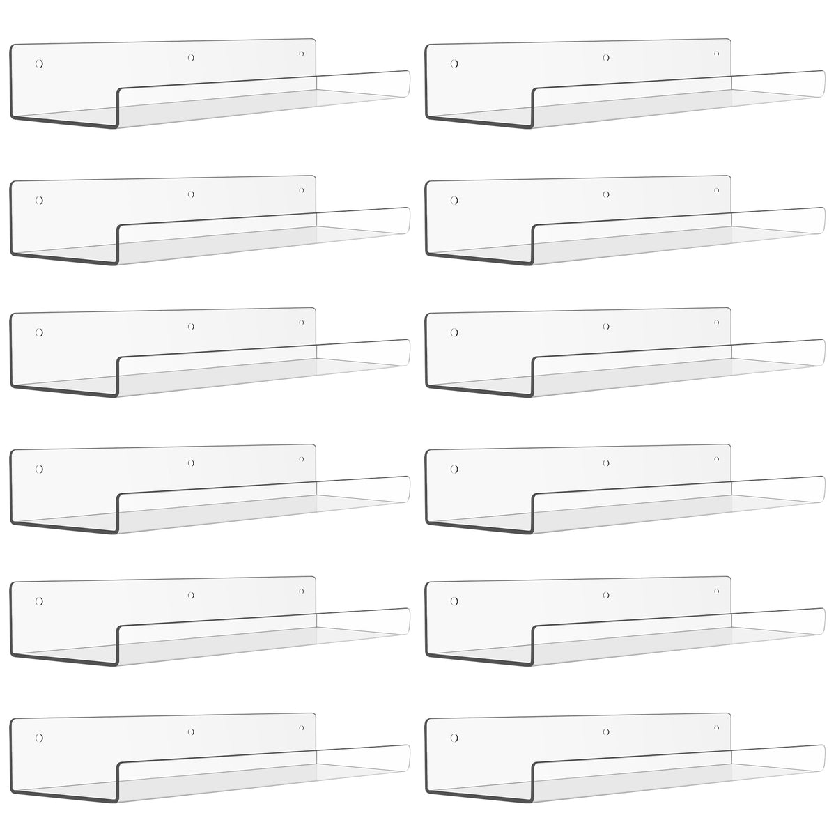upsimples 12-pack acrylic shelves maximize wall storage