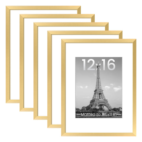 Upsimples 12x16 gold frame set for a cohesive wall gallery display