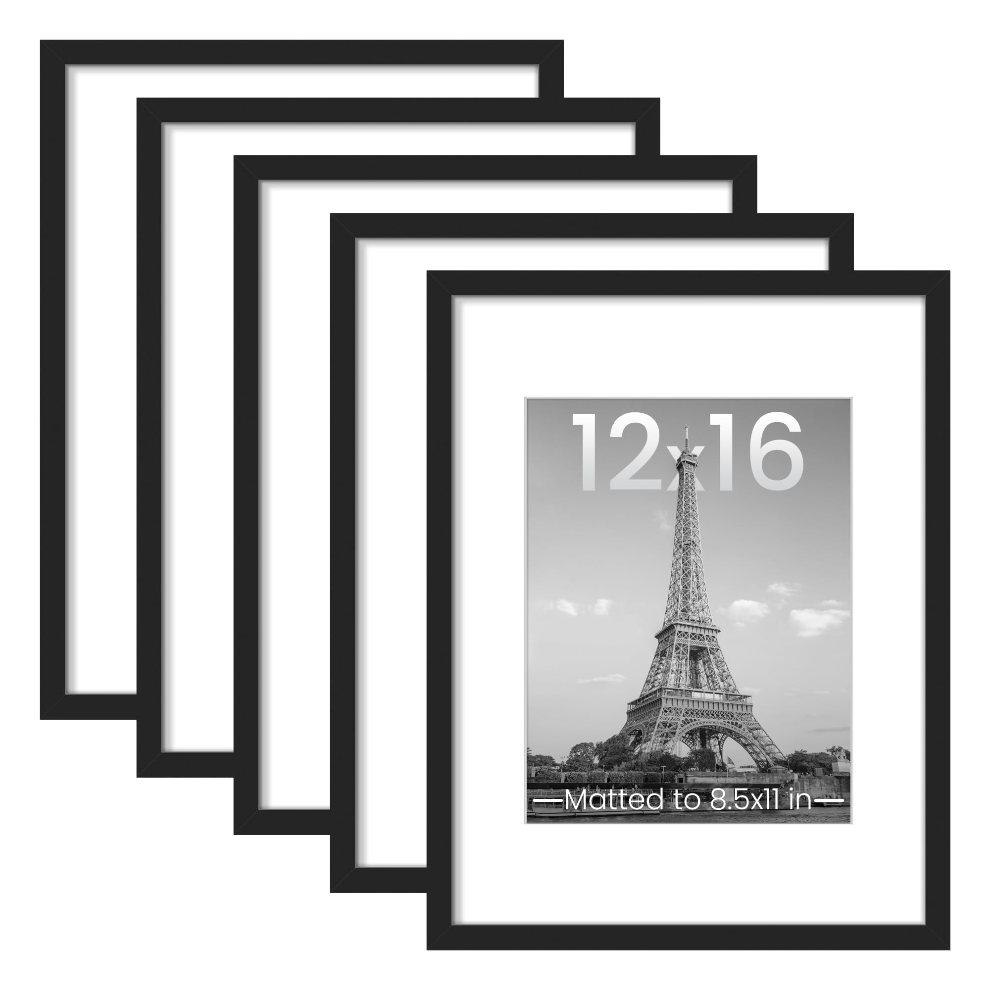 Upsimples 12x16 frame set in black for a coordinated wall display.