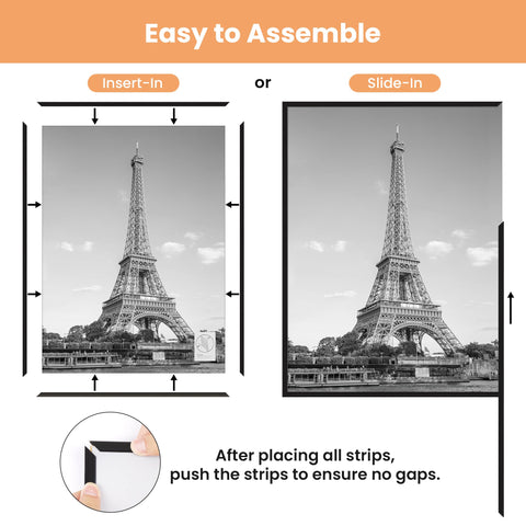 Upsimples 12x18 black picture frame three-pack side view highlights slim profile for tight spaces