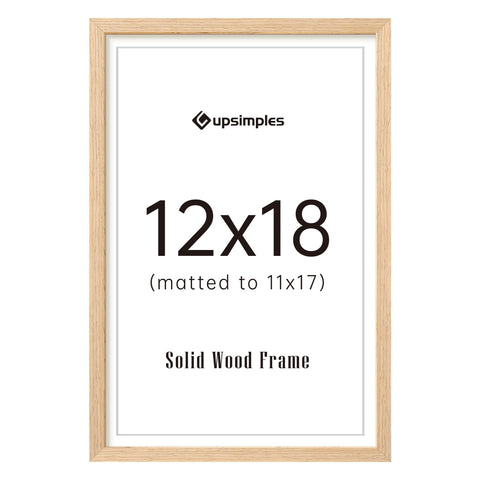 upsimples 12x18 frame natural wood front view for elegant wall display.