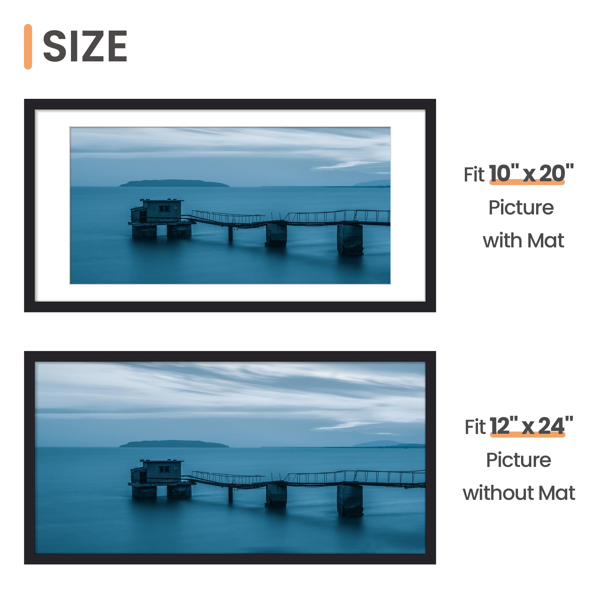 upsimples 12x24 frame hung horizontally on wall